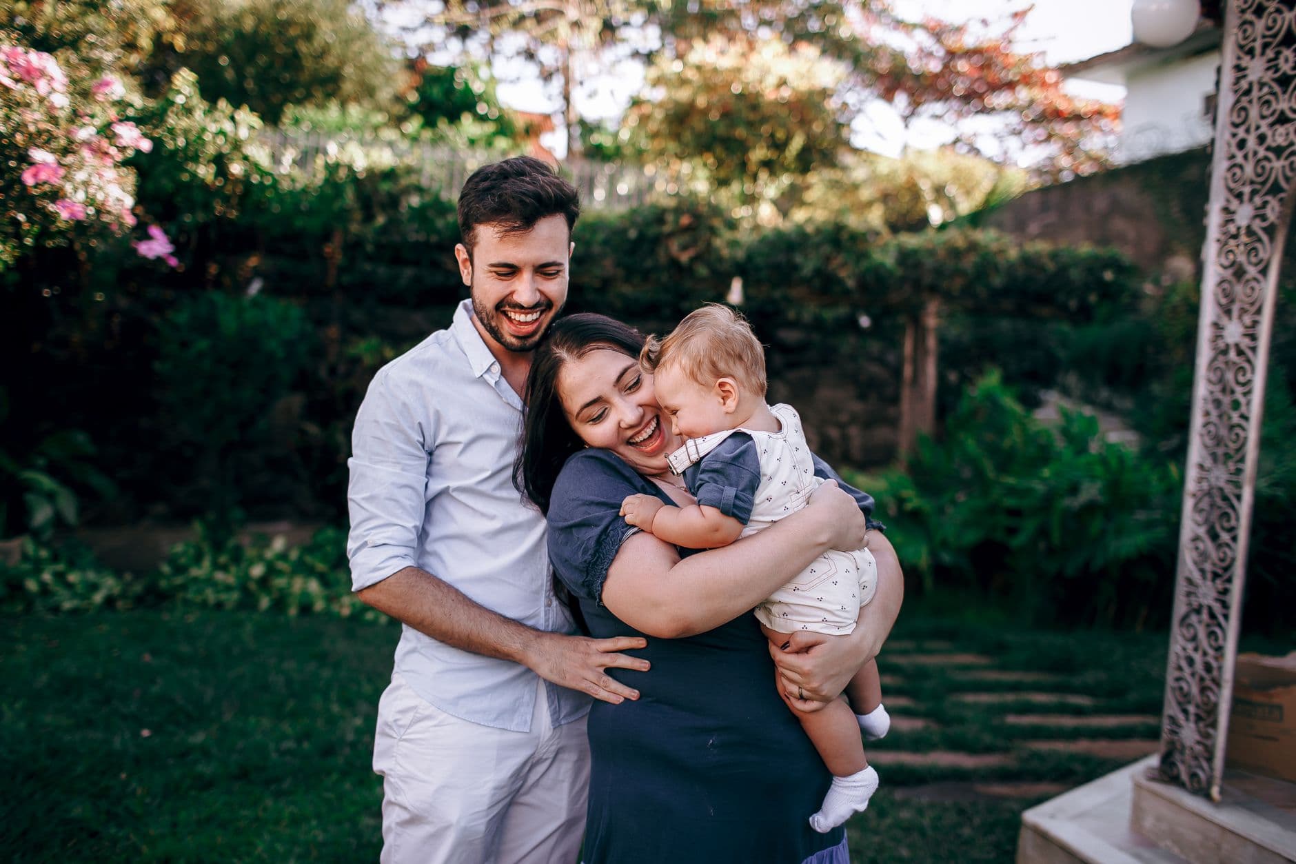 Família tranquila em casa